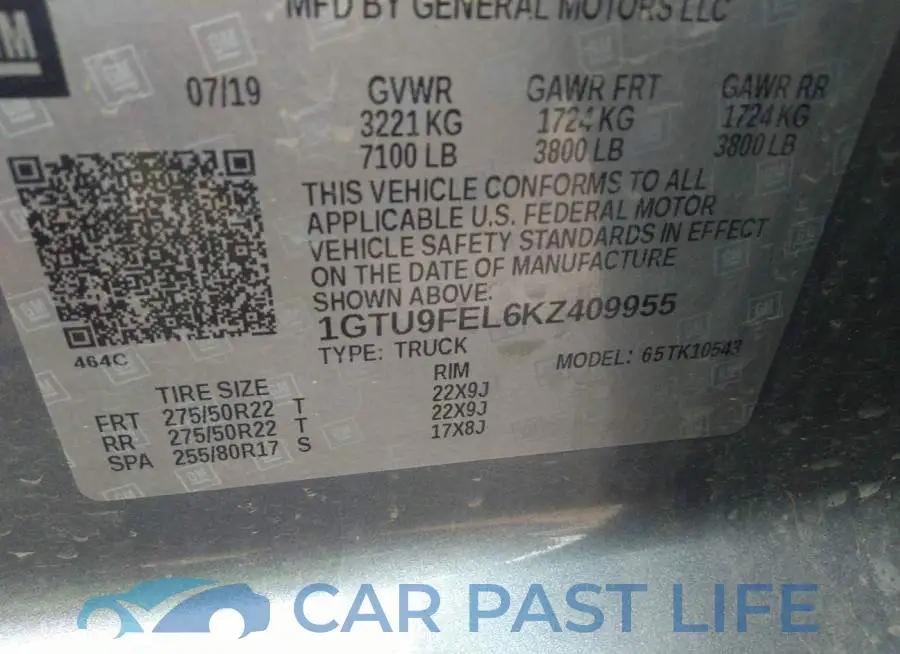 1GTU9FEL6KZ409955# 9