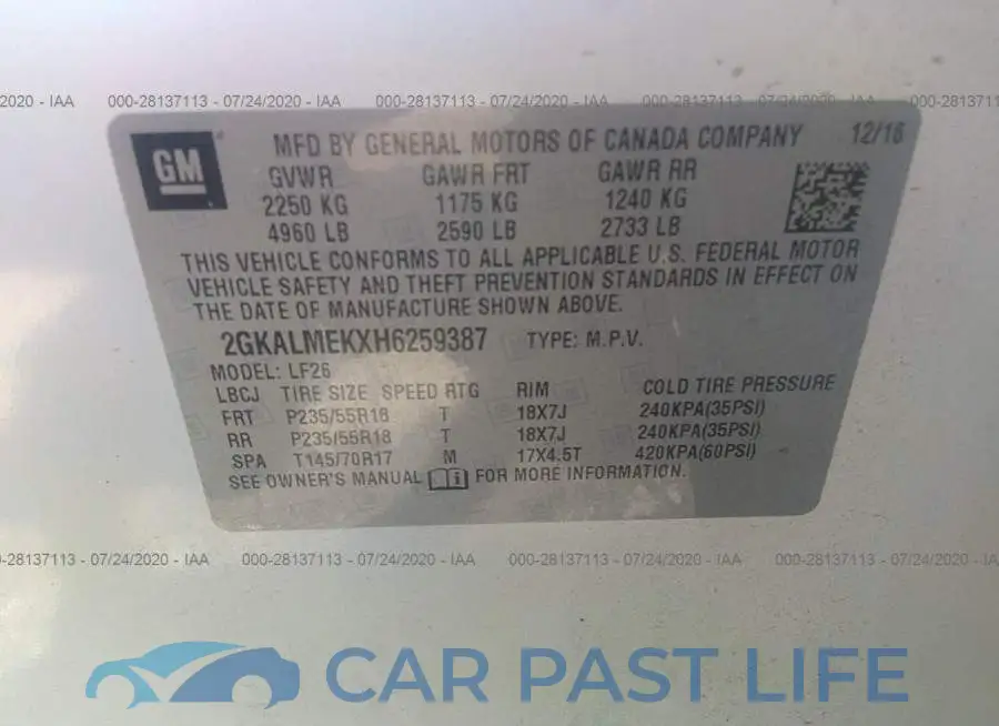 2GKALMEKXH6259387# 9