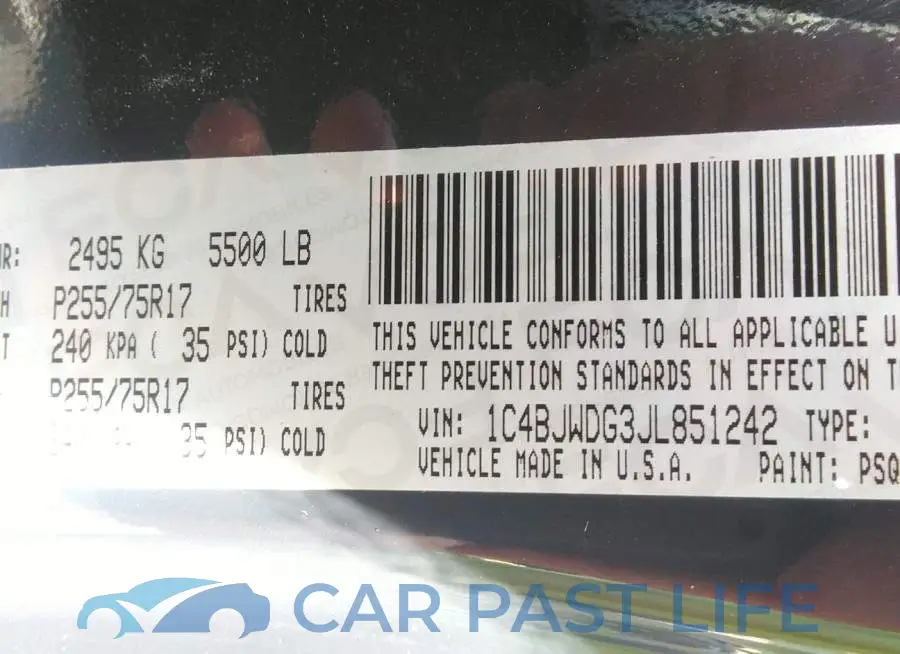 1C4BJWDG3JL851242# 9