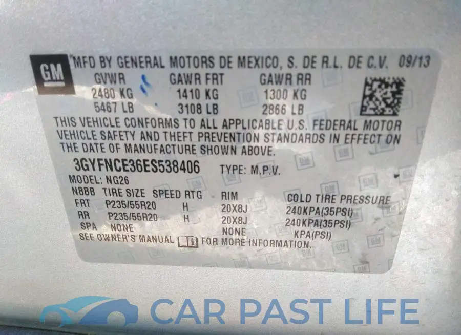 3GYFNCE36ES538406# 9
