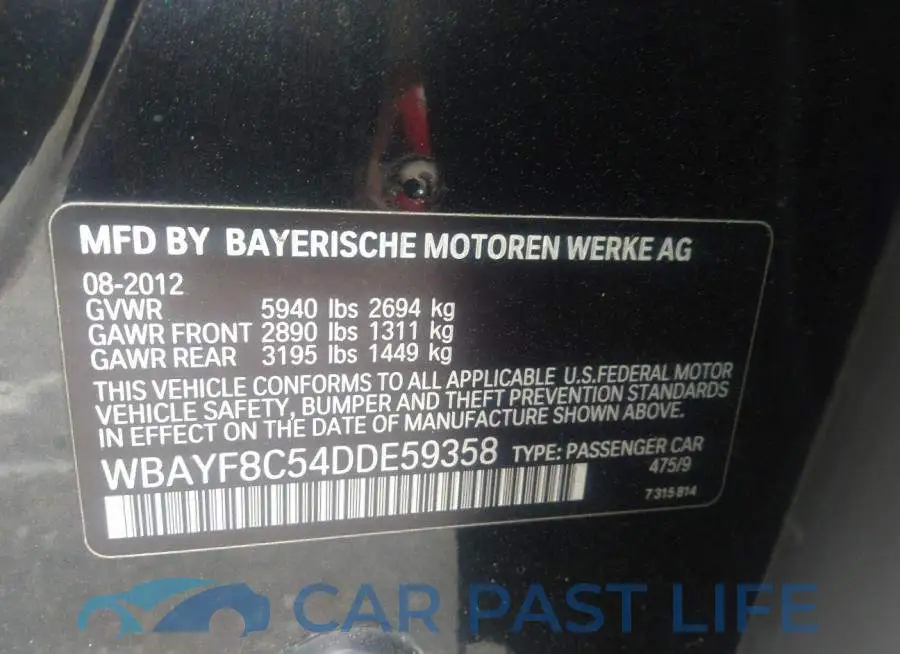 WBAYF8C54DDE59358# 9