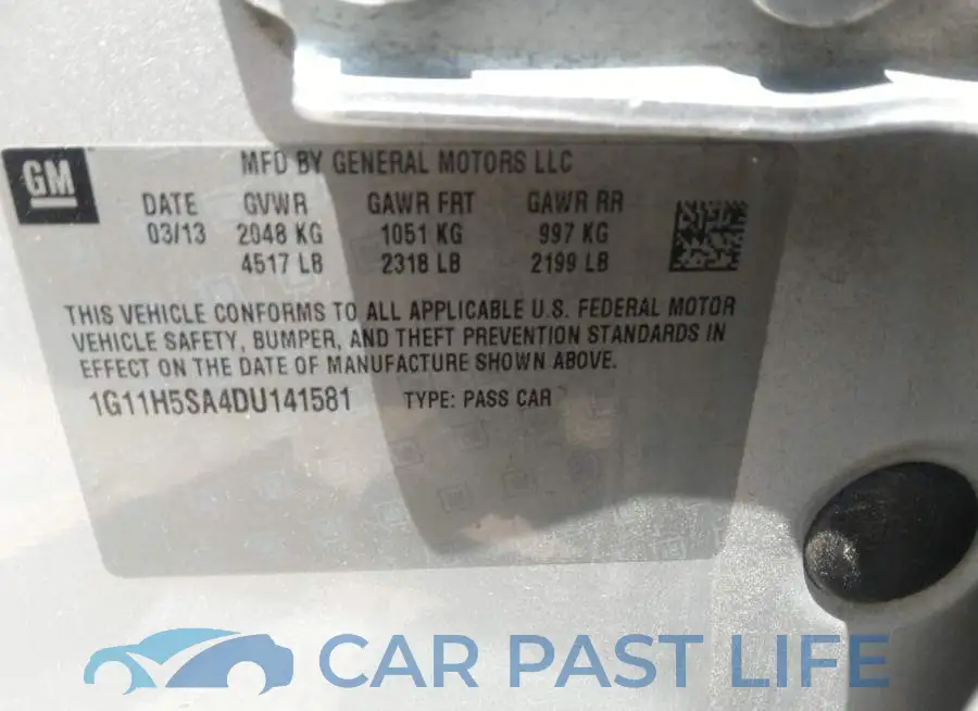 1G11H5SA4DU141581# 9