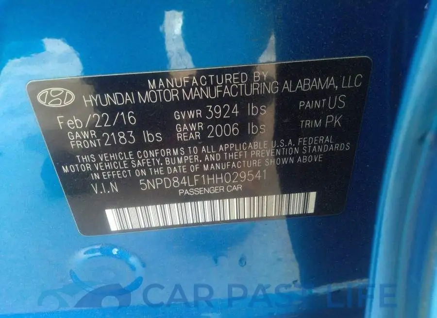 5NPD84LF1HH029541# 9