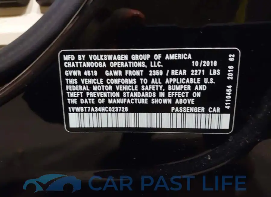 1VWBT7A34HC023726# 9