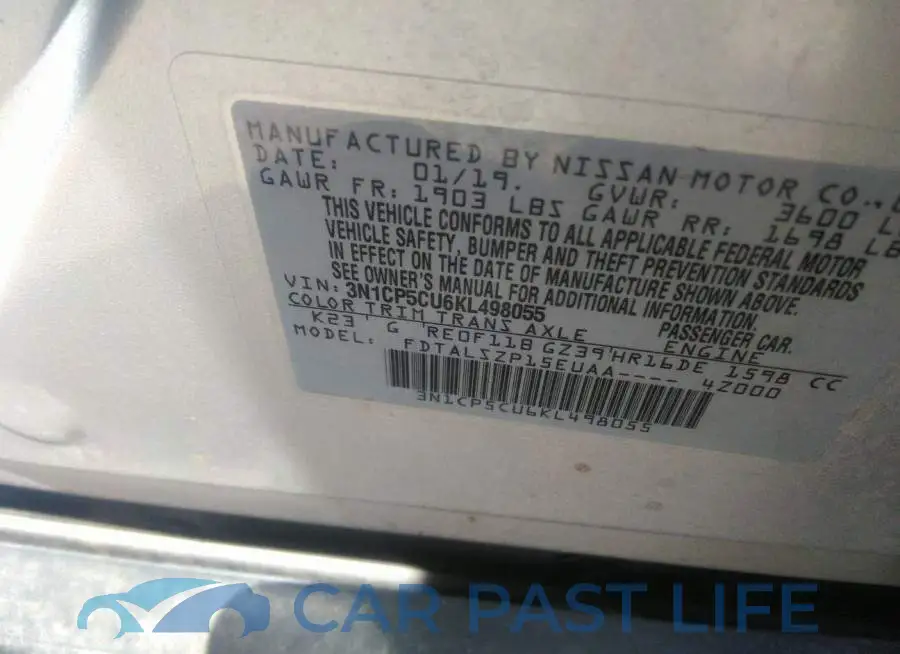 3N1CP5CU6KL498055# 9