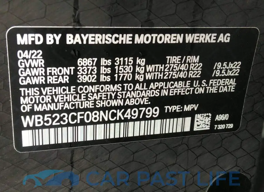WB523CF08NCK49799# 9