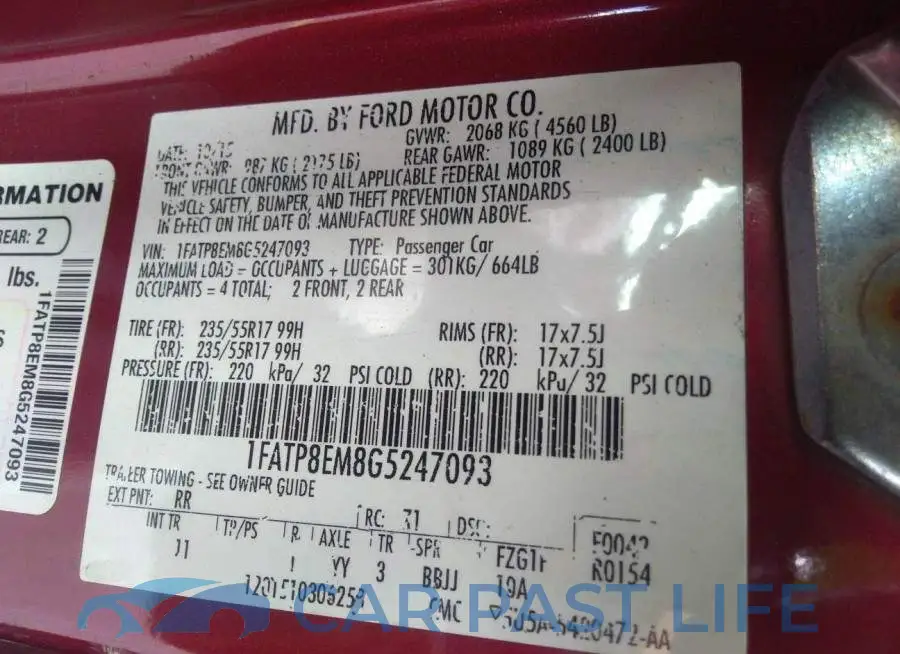 1FATP8EM8G5247093# 9