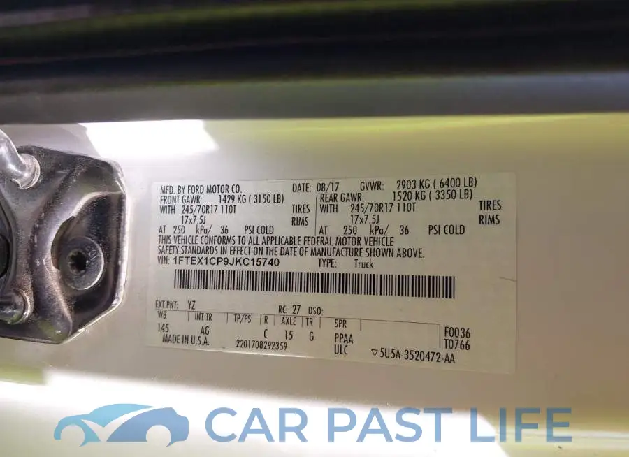 1FTEX1CP9JKC15740# 9