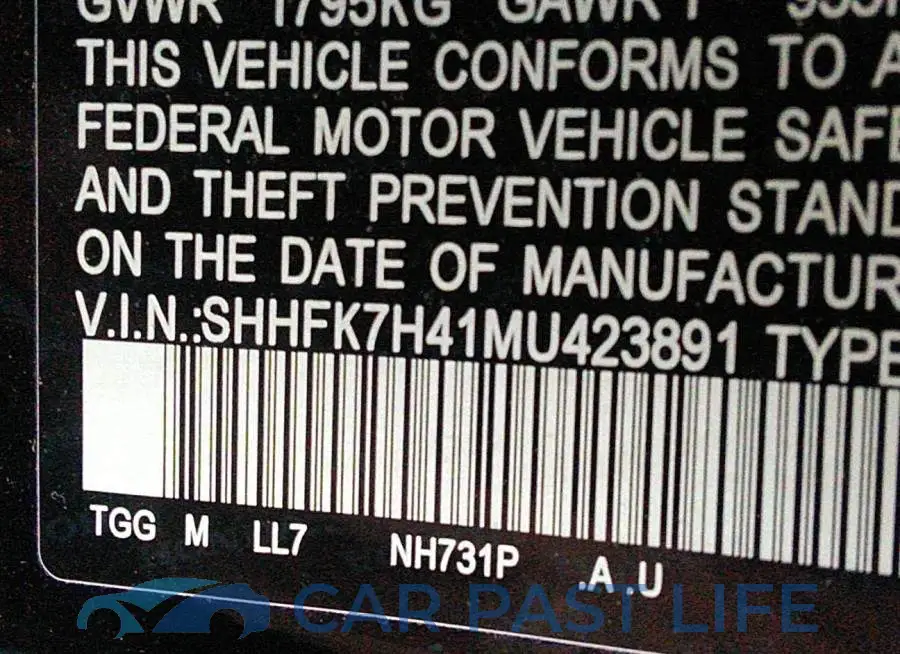 SHHFK7H41MU423891# 9