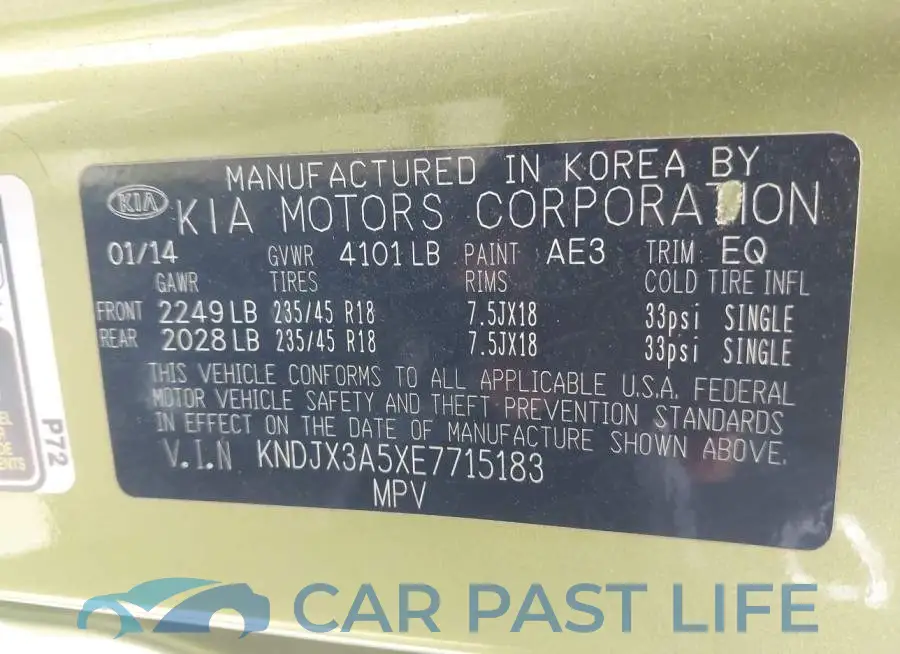 KNDJX3A5XE7715183# 9