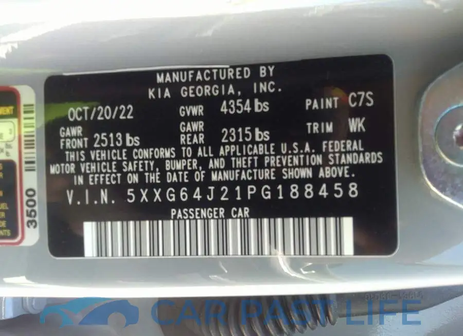 5XXG64J21PG188458# 9