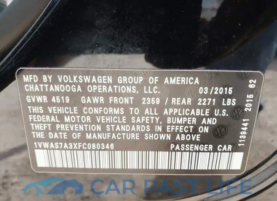 1VWAS7A3XFC080346# 9