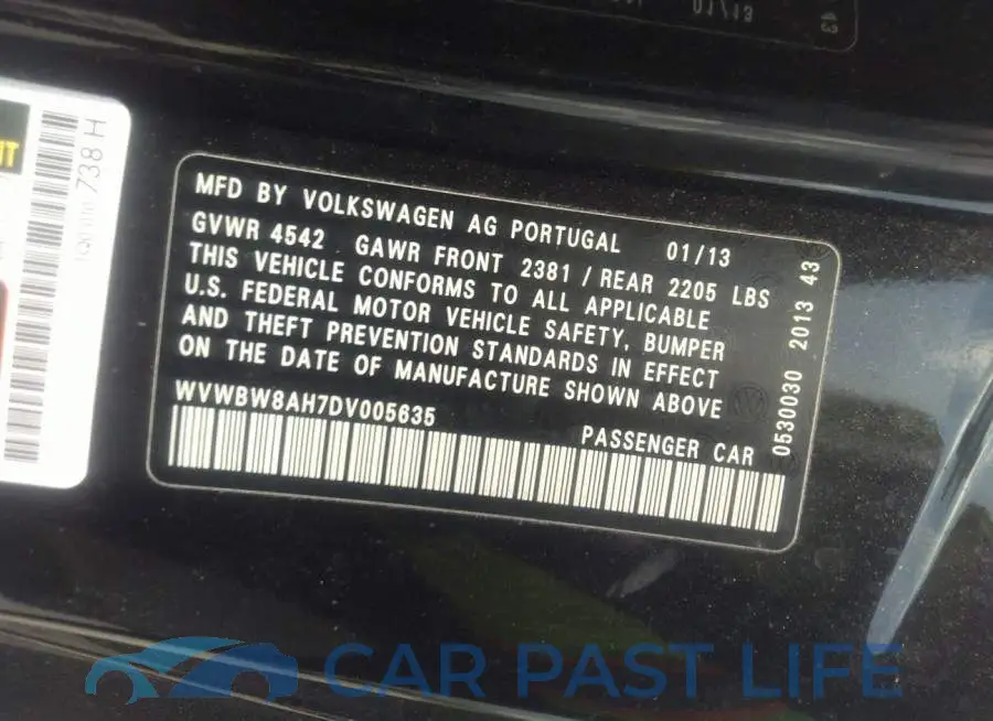 WVWBW8AH7DV005635# 9
