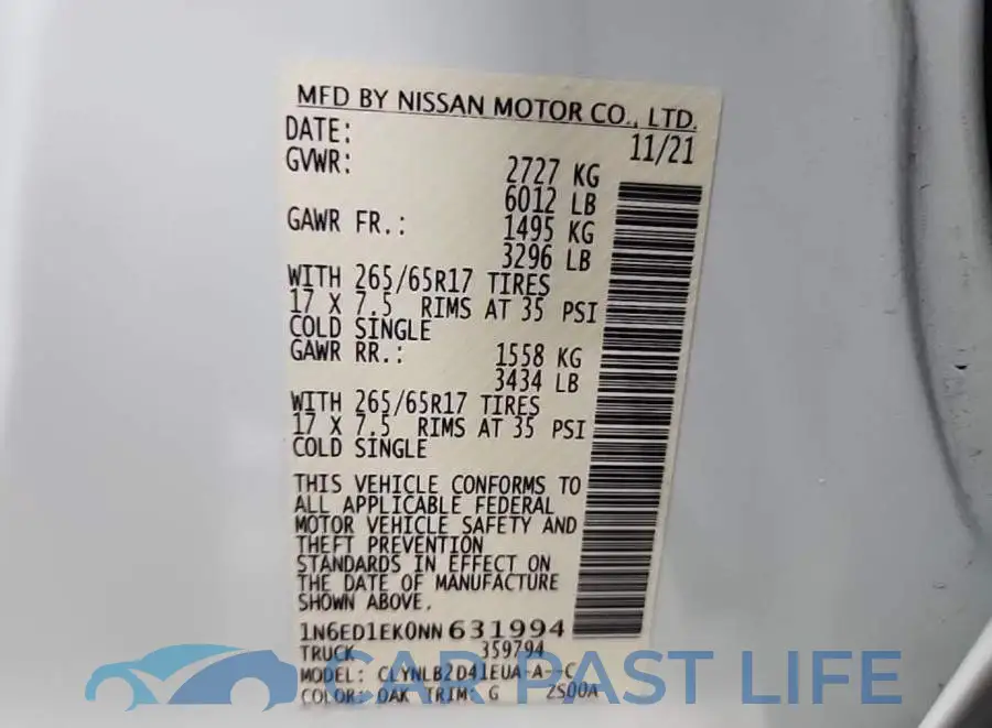 1N6ED1EK0NN631994# 8