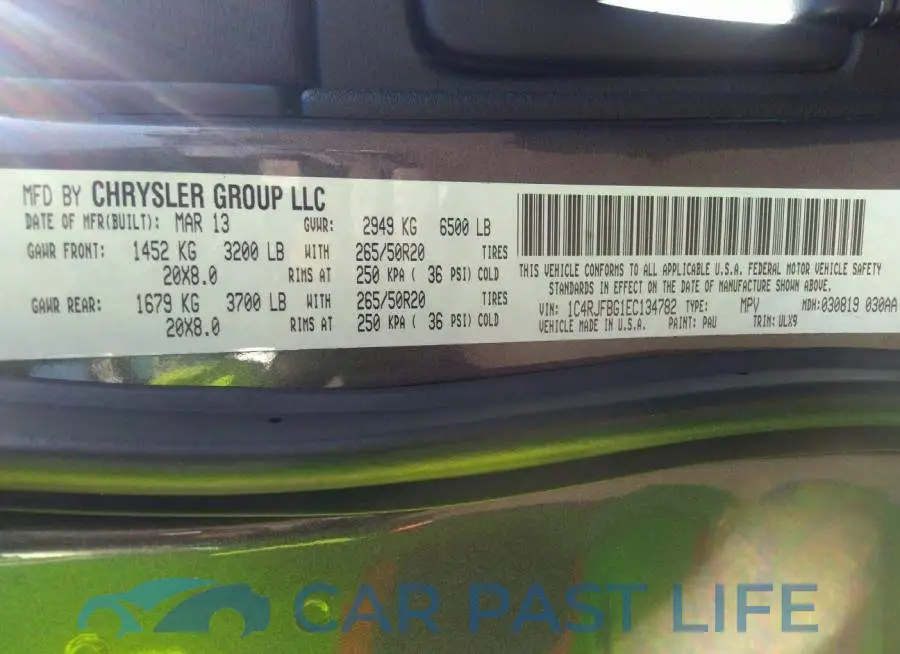 1C4RJFBG1EC134782# 9