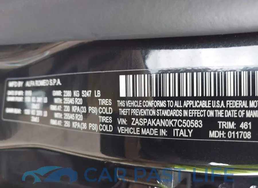 ZASPAKAN0K7C50583# 9