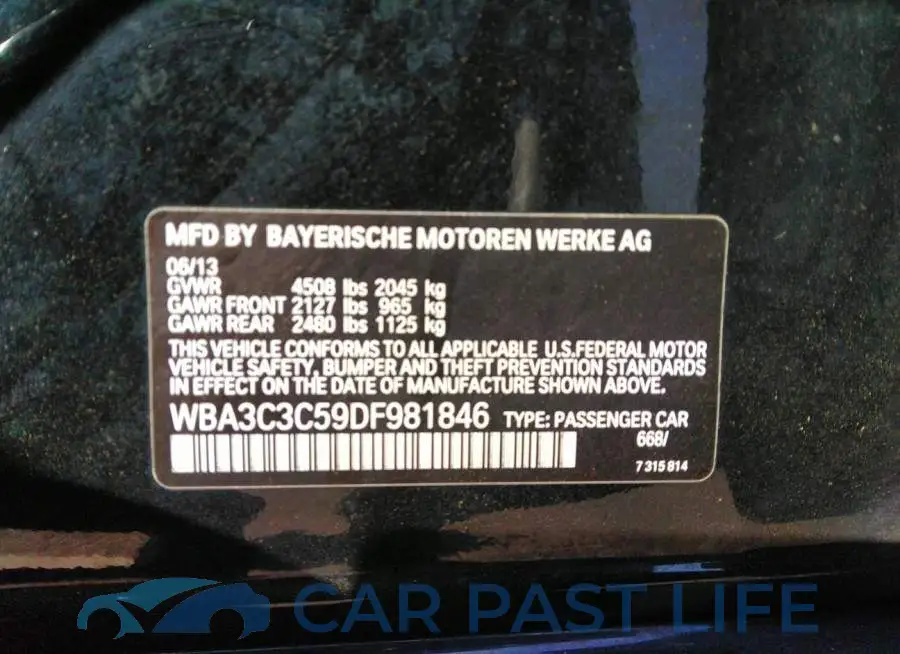 WBA3C3C59DF981846# 9