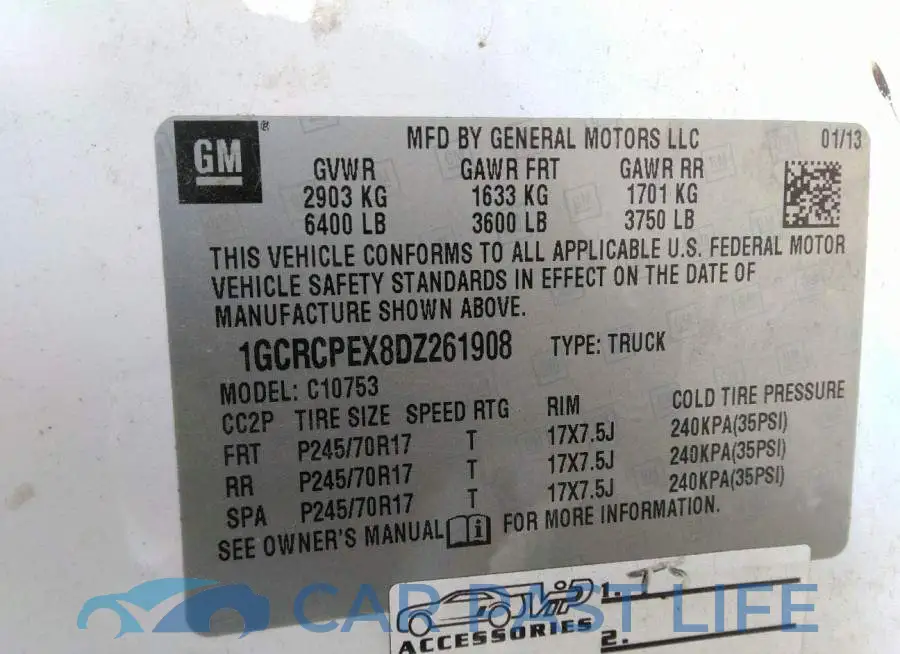 1GCRCPEX8DZ261908# 9