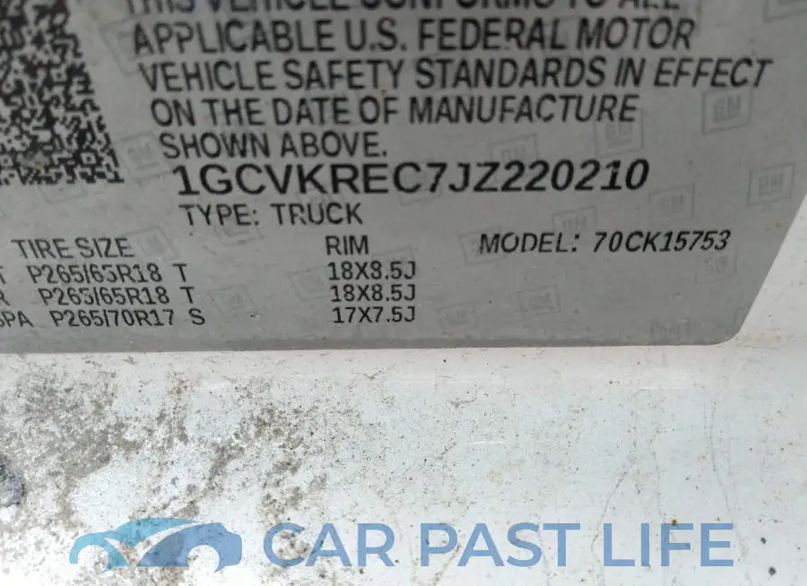 1GCVKREC7JZ220210# 9