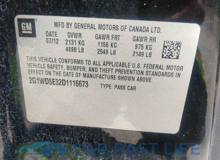 2G1WD5E32D1116673# 9