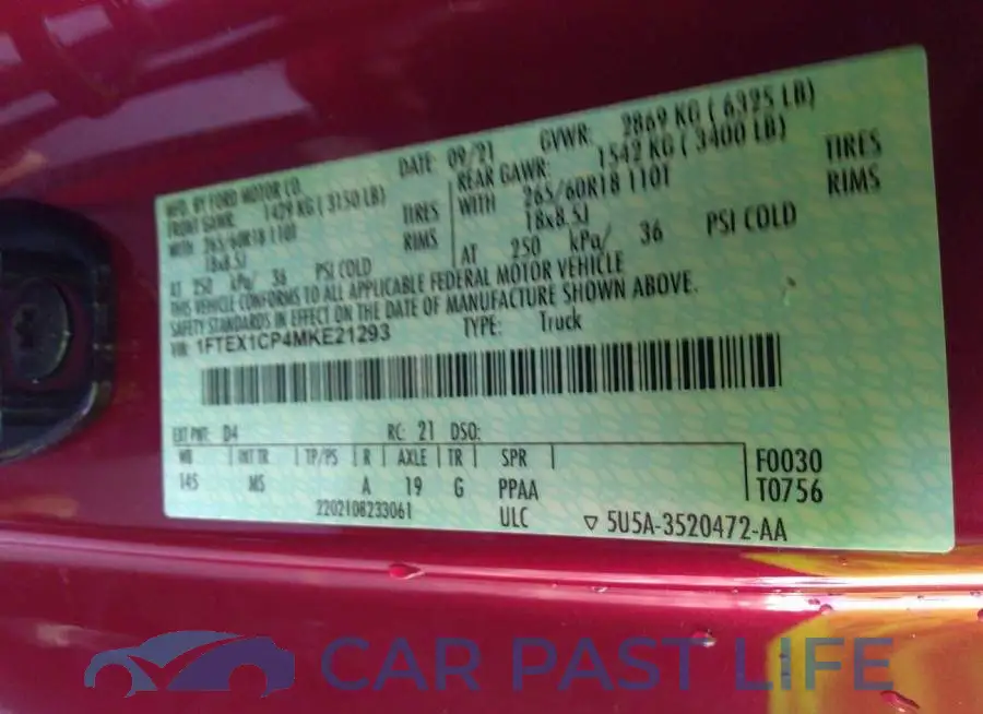 1FTEX1CP4MKE21293# 9