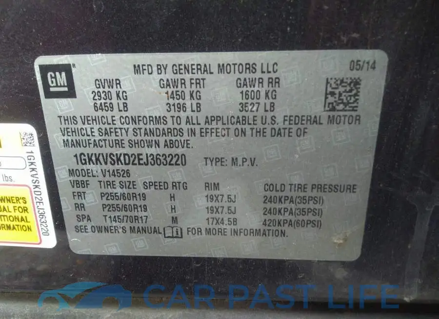 1GKKVSKD2EJ363220# 9