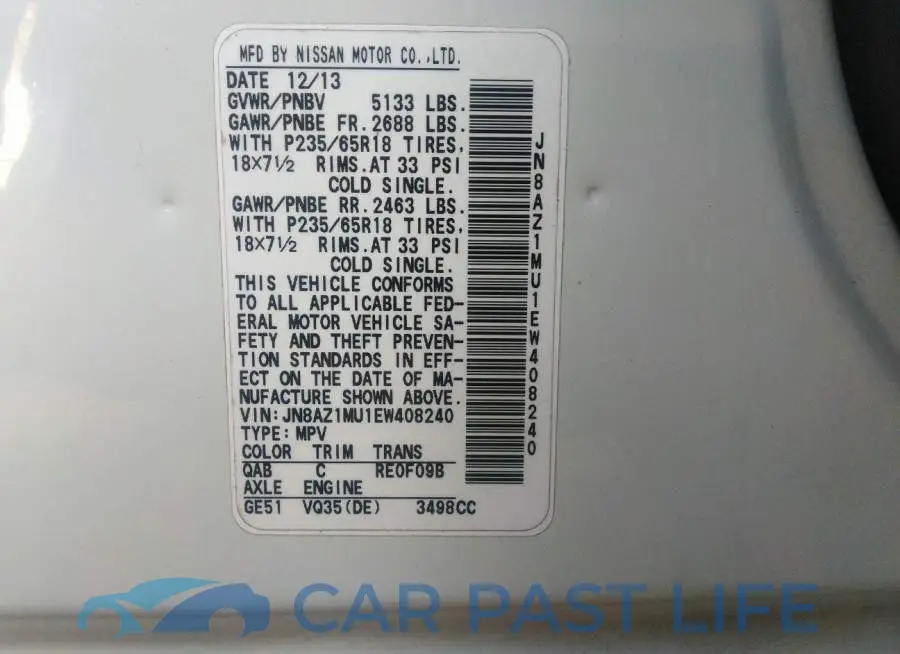 JN8AZ1MU1EW408240# 9