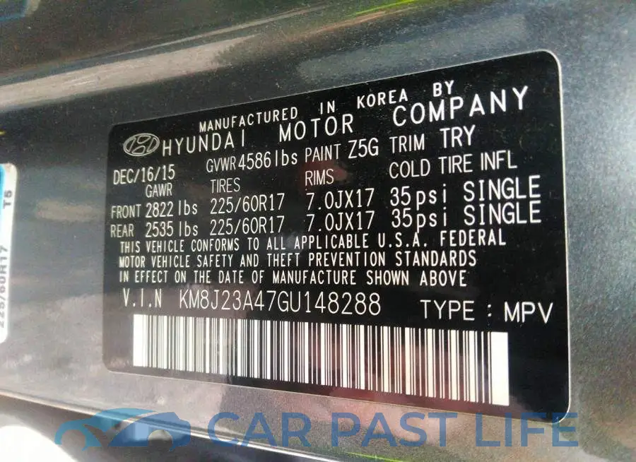 KM8J23A47GU148288# 9