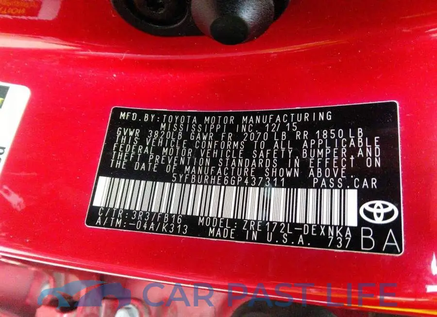 5YFBURHE6GP437311# 9