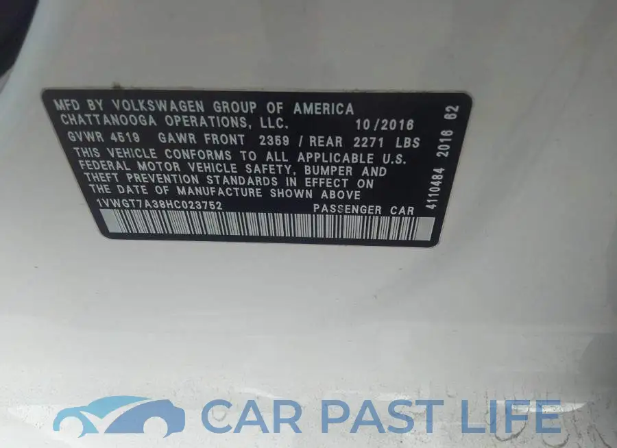 1VWGT7A38HC023752# 9