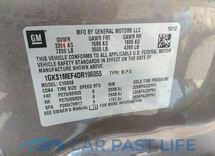 1GKS1MEF4DR196055# 9