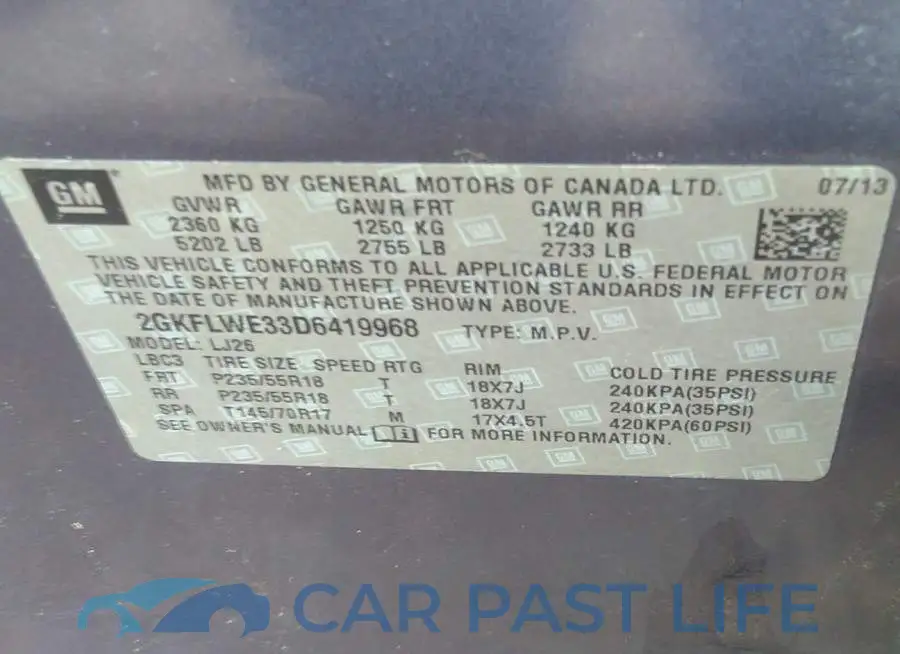2GKFLWE33D6419968# 9