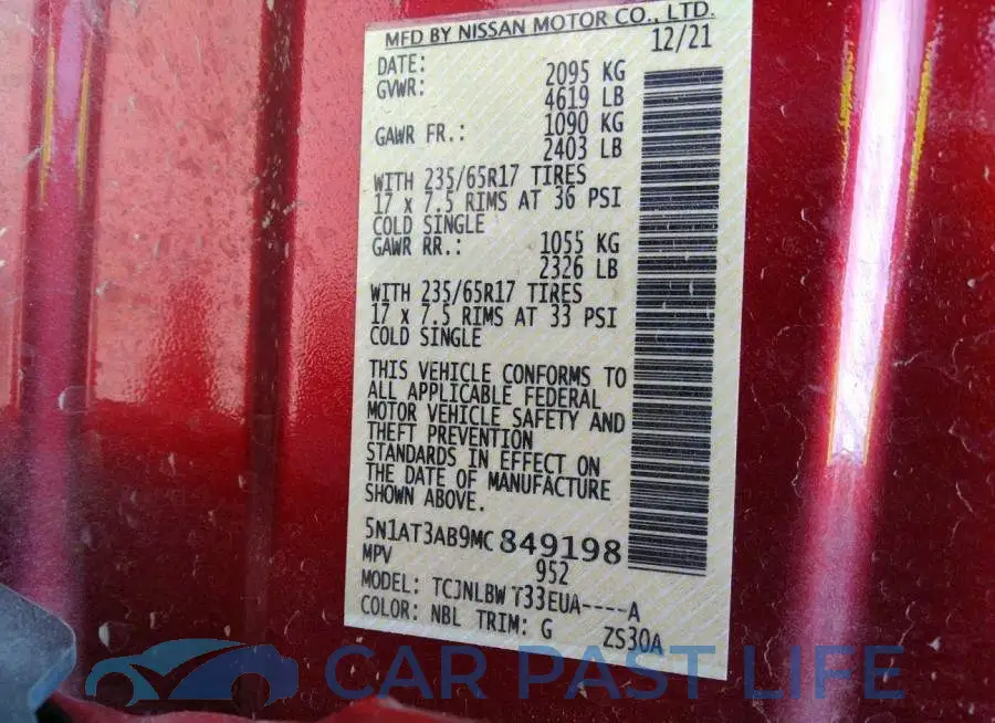5N1AT3AB9MC849198# 9