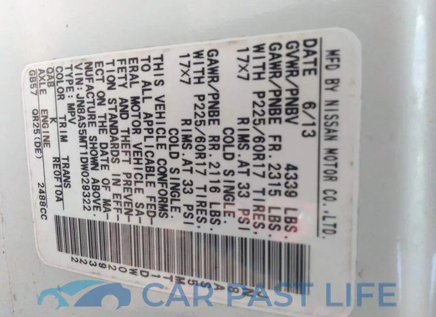 JN8AS5MT1DW029322# 9