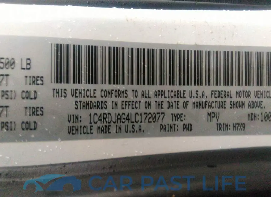 1C4RDJAG4LC172077# 9