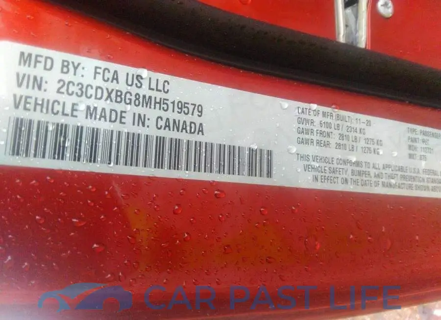 2C3CDXBG8MH519579# 9