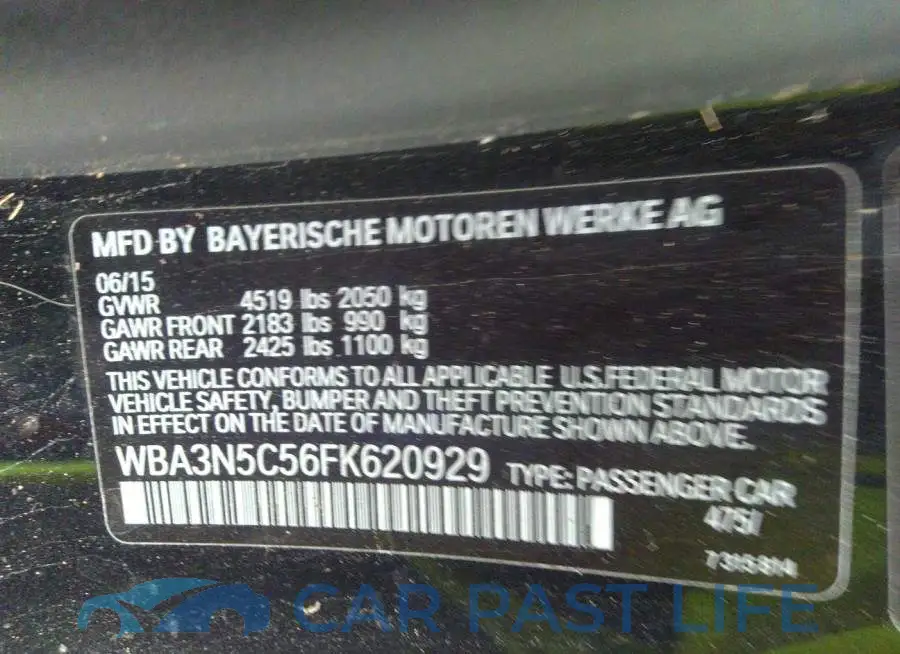 WBA3N5C56FK620929# 9