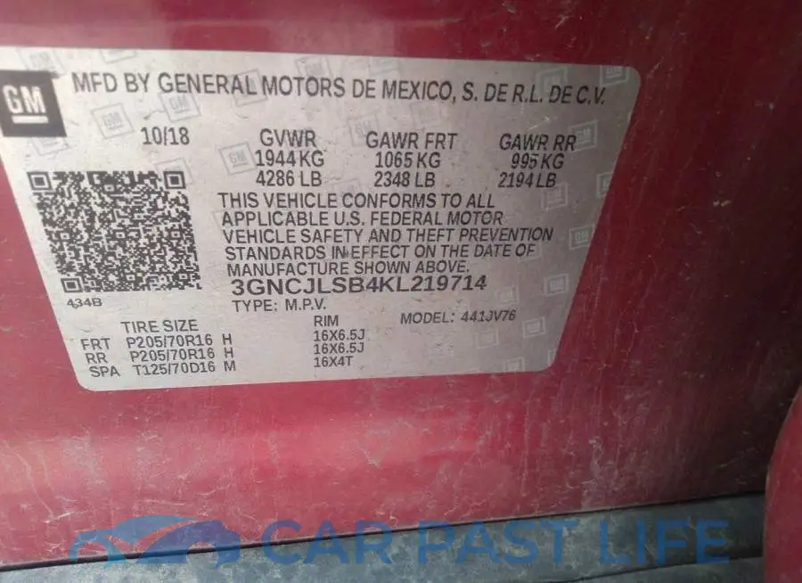 3GNCJLSB4KL219714# 9