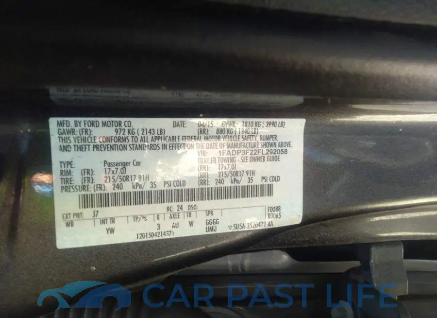 1FADP3F22FL292058# 9