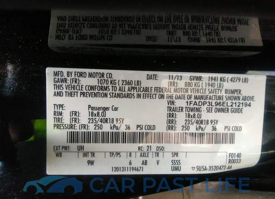 1FADP3L96EL212194# 9