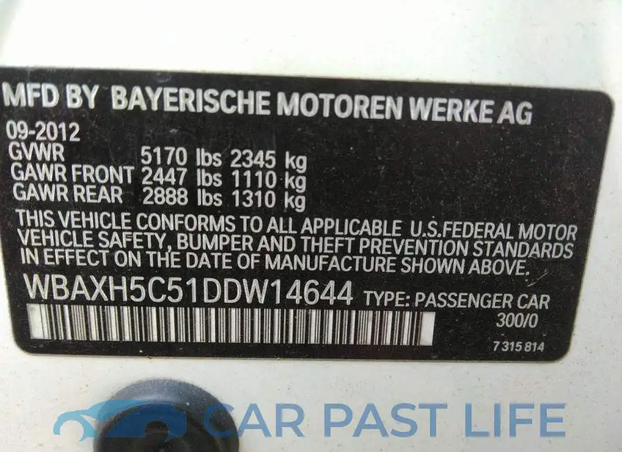 WBAXH5C51DDW14644# 9