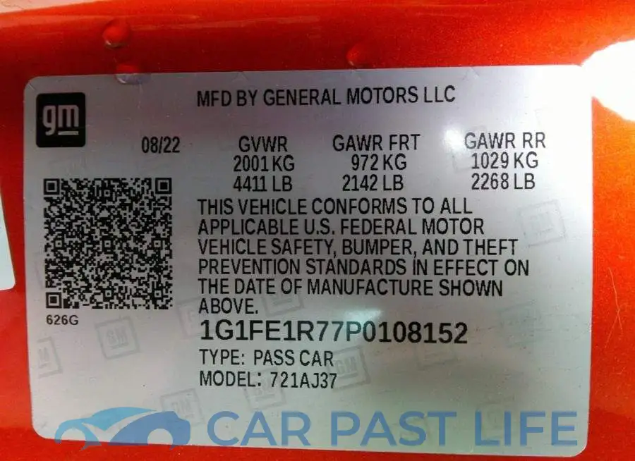 1G1FE1R77P0108152# 9