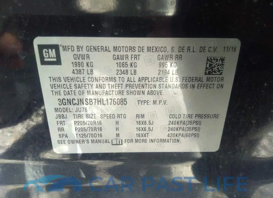 3GNCJNSB7HL176085# 9