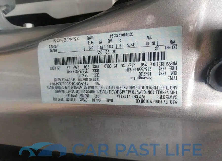 1FADP3F26JL324163# 9