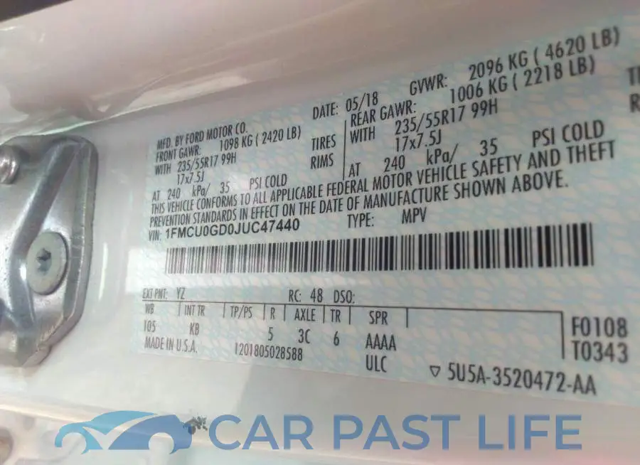 1FMCU0GD0JUC47440# 9