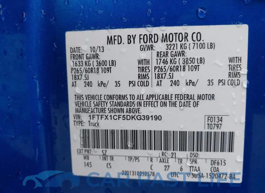 1FTFX1CF5DKG39190# 9