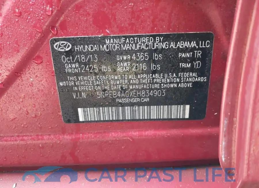 5NPEB4ACXEH834903# 9