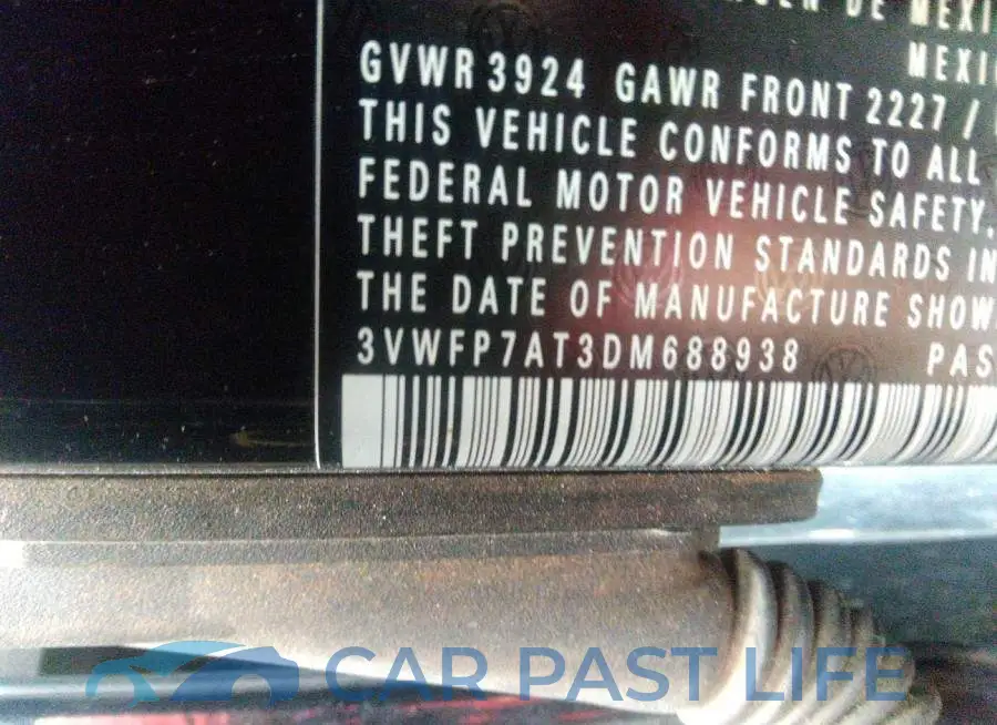 3VWFP7AT3DM688938# 9