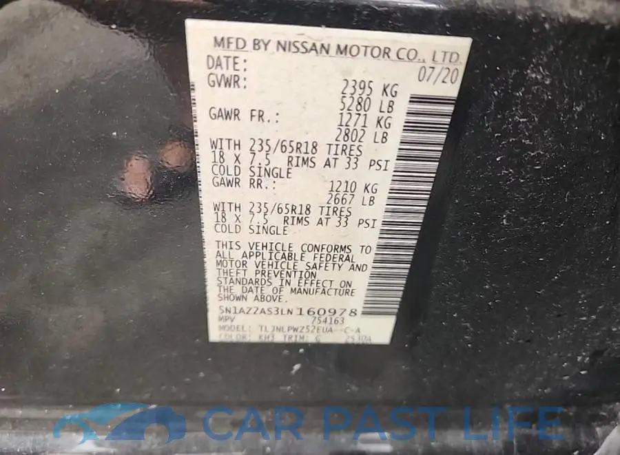 5N1AZ2AS3LN160978# 8