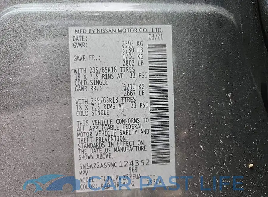 5N1AZ2AS5MC124352# 8